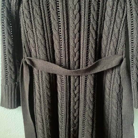 Vintage Romeo & Juliet Couture brown knit button down sweater with belt - Picture 4 of 6